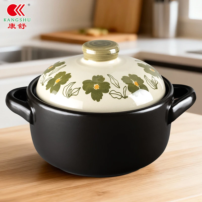 康舒陶瓷砂锅大容量炖锅明火家用陶瓷煲煮粥炖菜汤锅中式沙锅