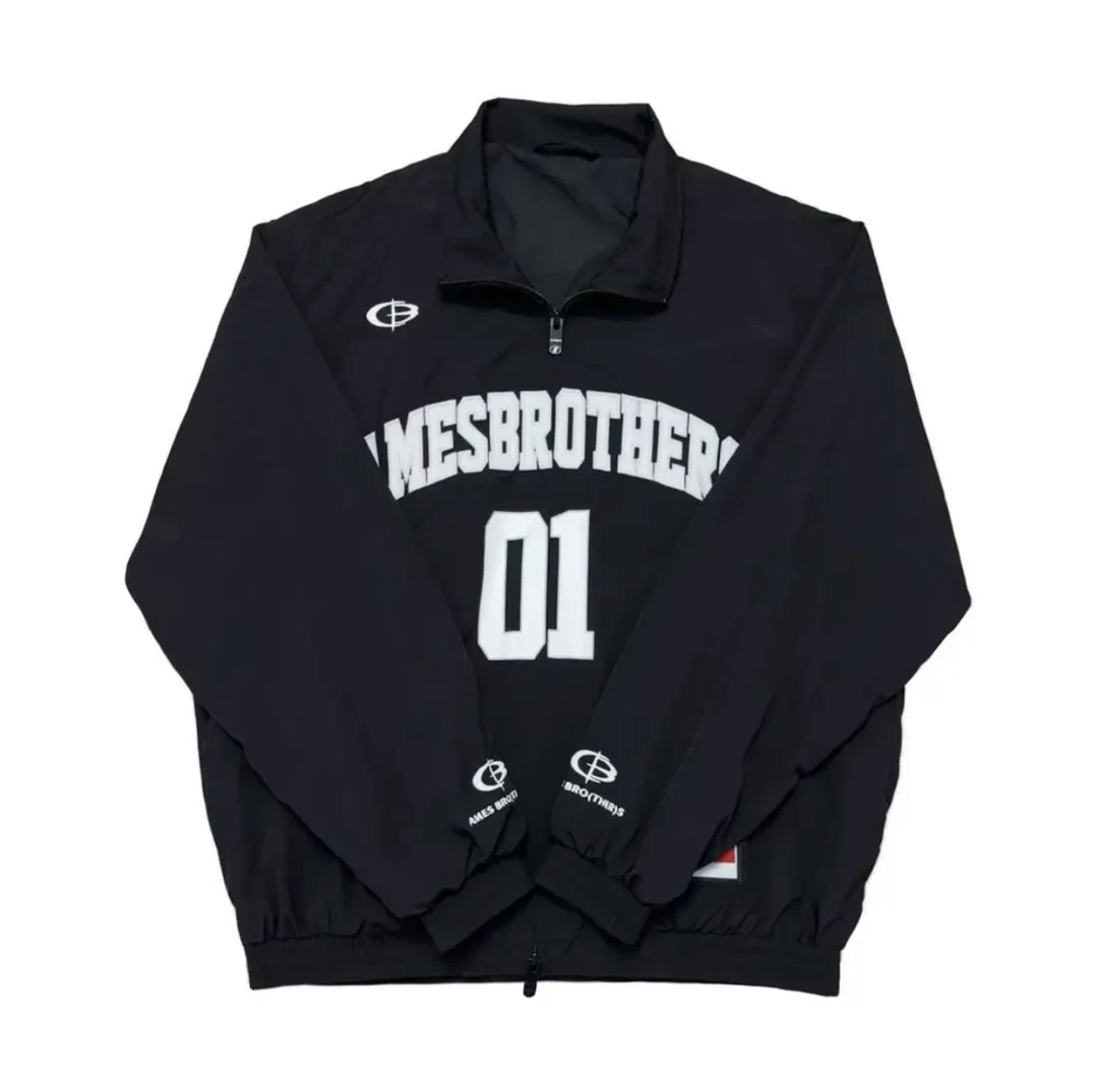 【炸了炸了】黑色袖口刺绣设计款时尚潮流儿童拉链梭织立领外套010