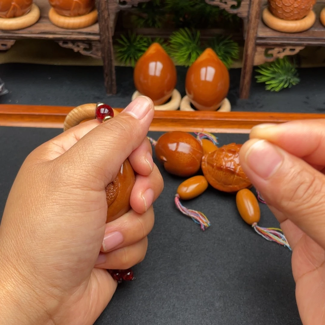 橄榄核吊坠三面穿配