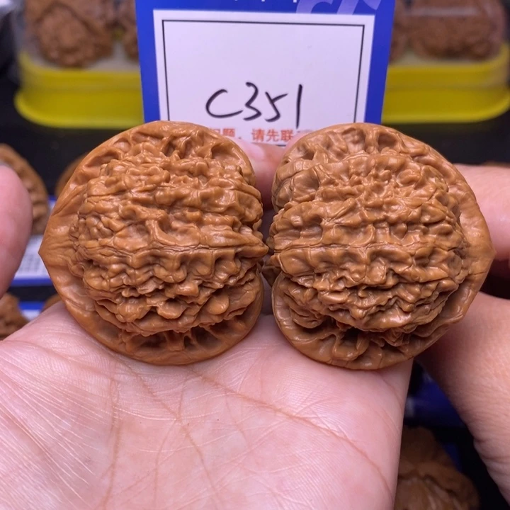 文玩核桃把件46官帽c351