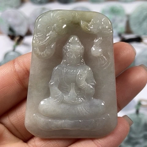 翡翠颈饰未镶嵌普贤菩萨