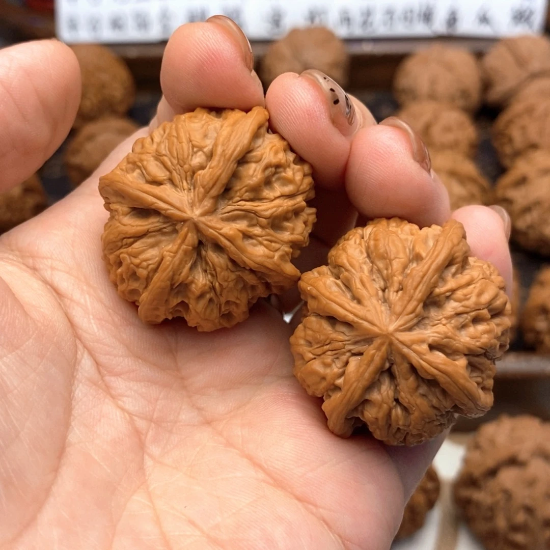 文玩核桃把件37尺全品雨花石正四