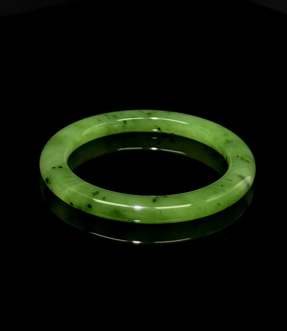 典藏级 和田玉 乌兰乌德 苹果绿 手镯57mm+