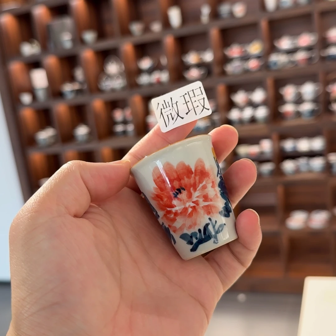 釉下手绘茶具微瑕