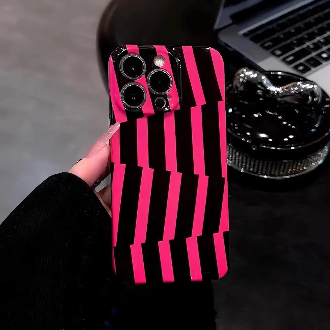 不规则条纹镜面支架适用苹果1615手机壳vivo华为oppo小米15菲林