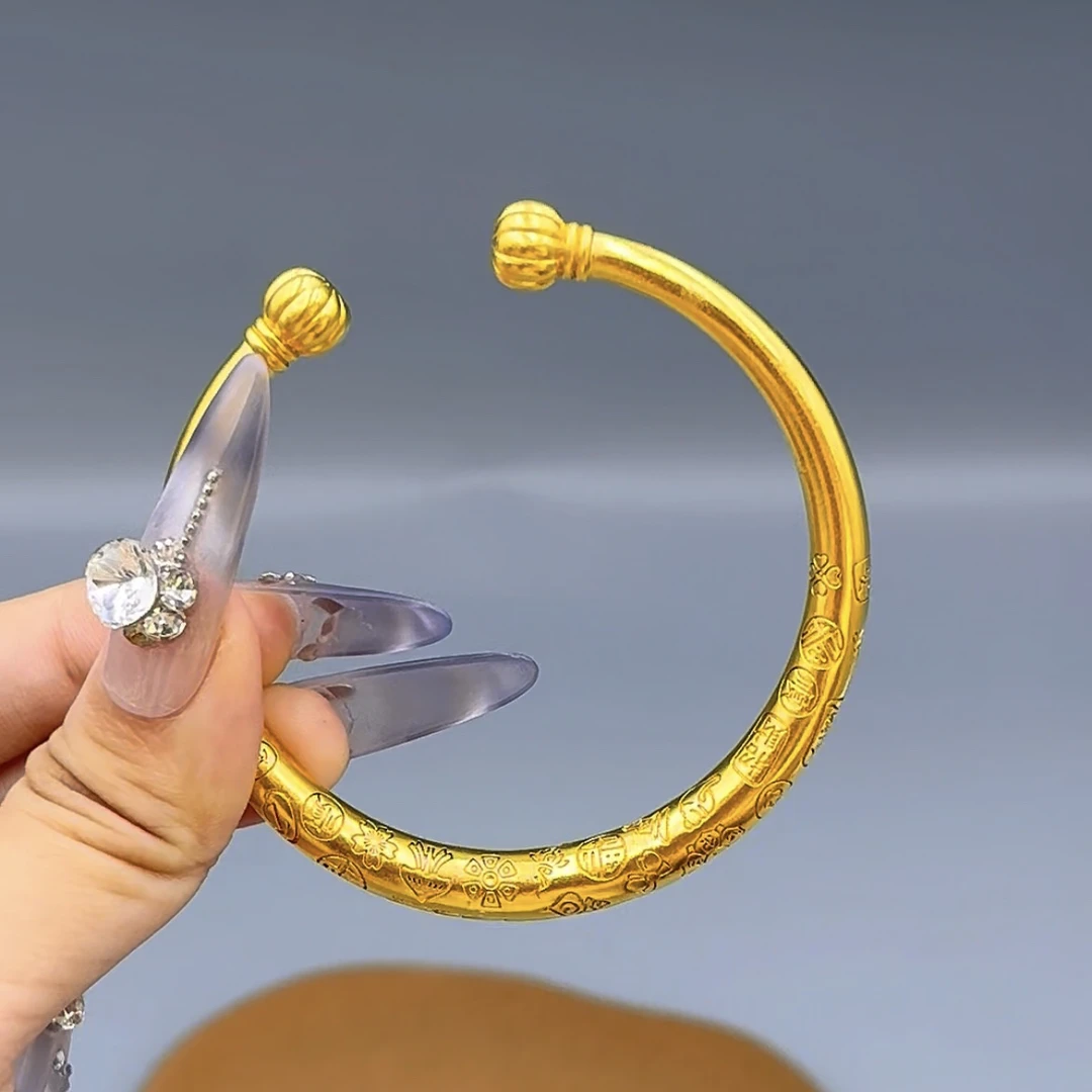 足银手镯 粗南瓜手镯—万事不难顺顺利利！