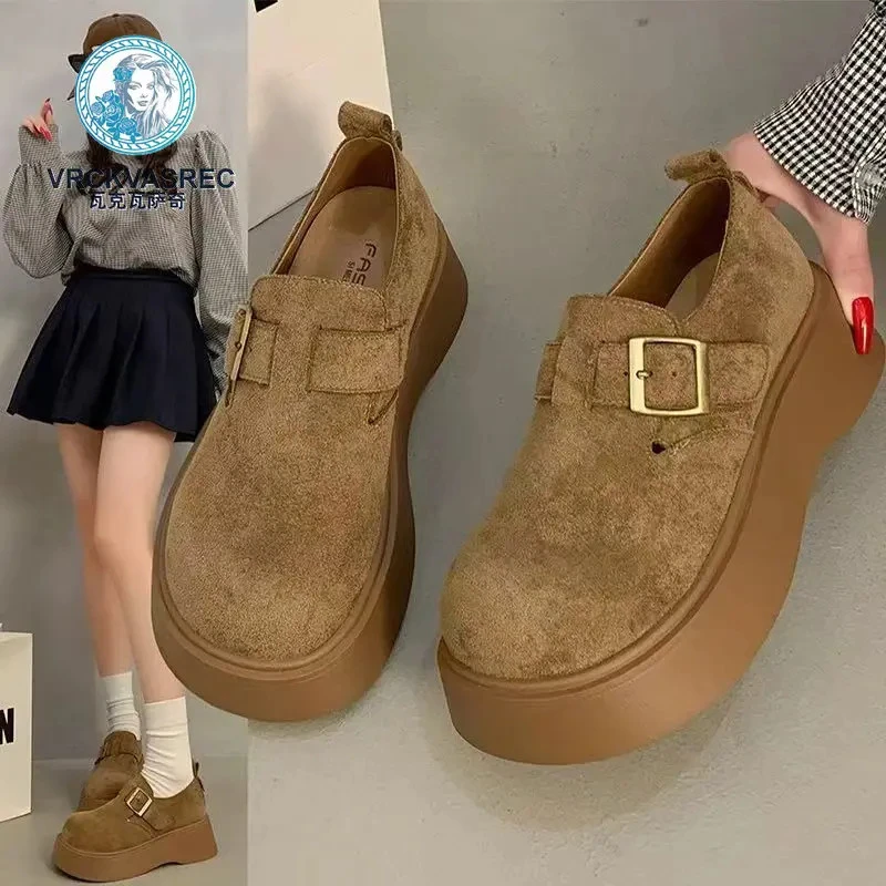 VRCKVASREC/瓦克瓦萨奇5厘米勃肯鞋女2025秋季新款一脚蹬单鞋休闲