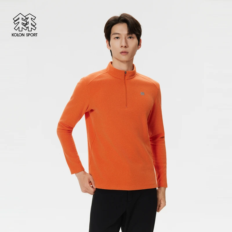KOLON SPORT可隆抓绒衣保暖男士POLARTEC Fleece半拉链长袖T恤