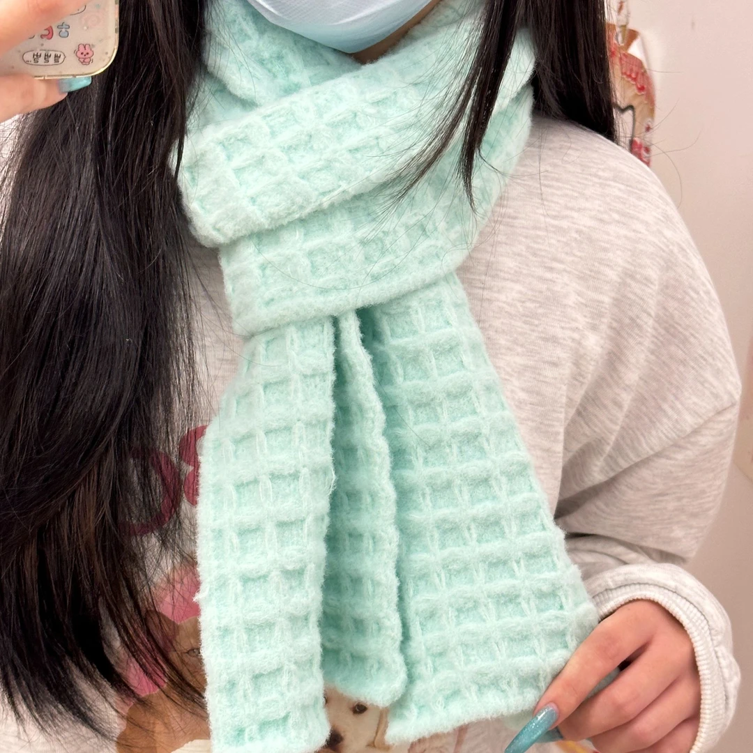 vtt自制手工钩针软糯华夫饼特色云朵绵绵diy围巾材料包
