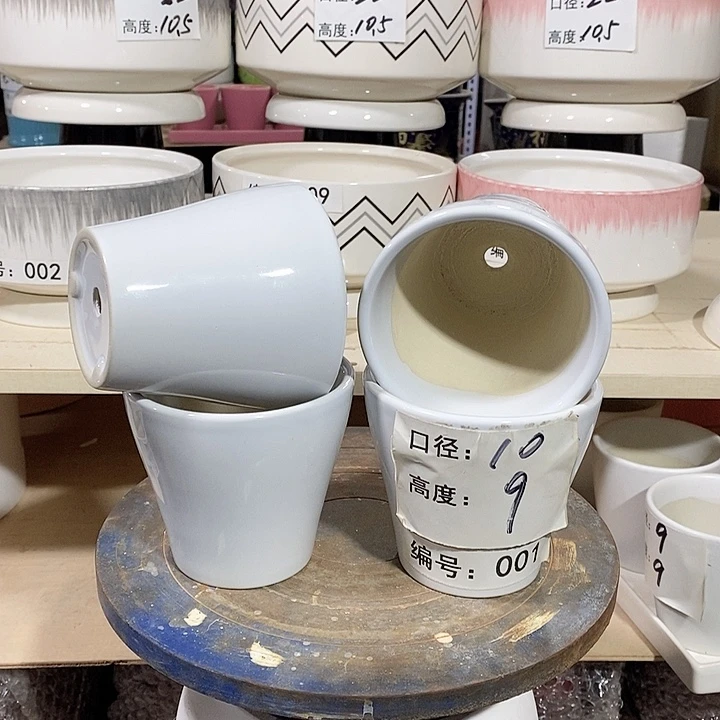 陶瓷微瑕花盆-001-4个