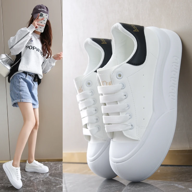 品牌断码小白鞋女2025春季新款爆款女鞋百搭厚底学生休闲运动板鞋