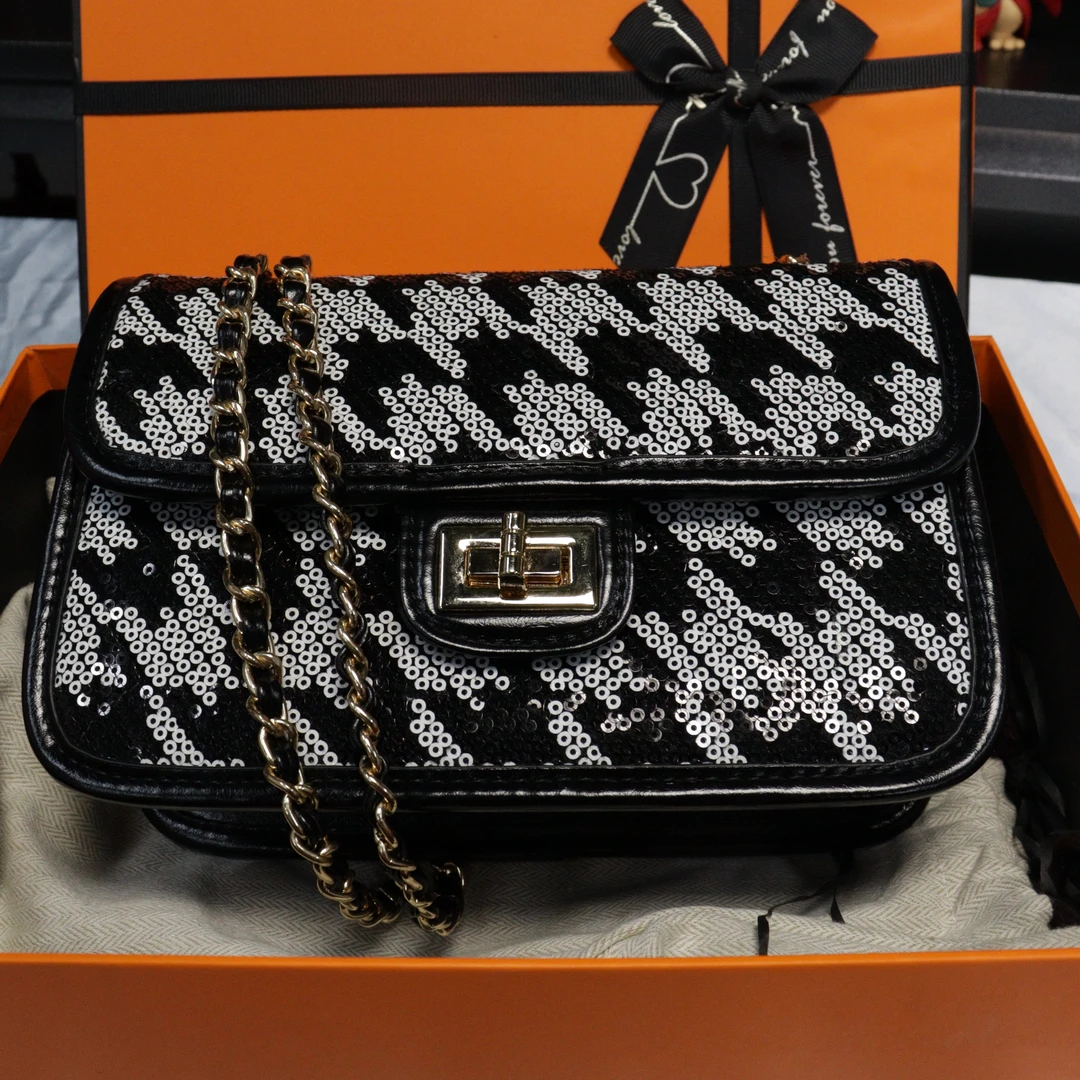 【早春特惠】安妮甄选奢品 时尚女包千鸟格单肩斜挎-076