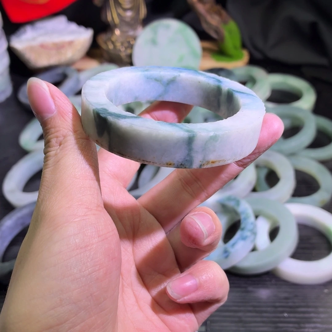 定制翡翠未镶嵌天然翡翠A货毛胚手镯定制