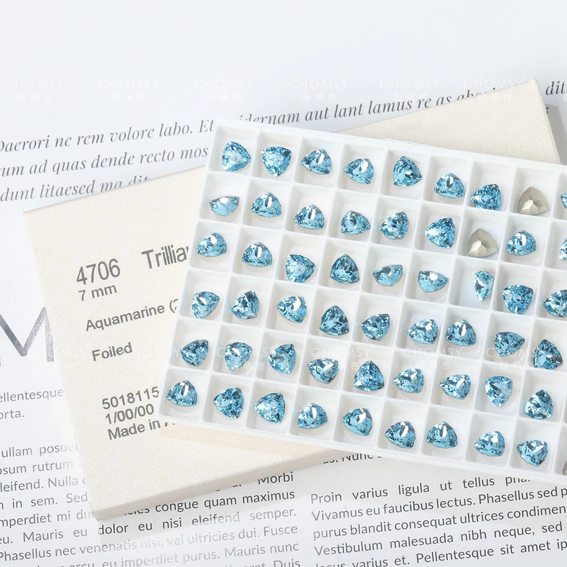 潘潘美甲饰品奥地利正品 华子 海蓝色系列美甲钻 超闪多款式钻饰