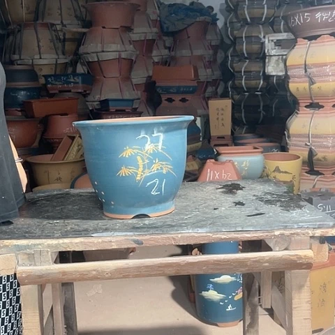 紫砂花盆金钟盆一个