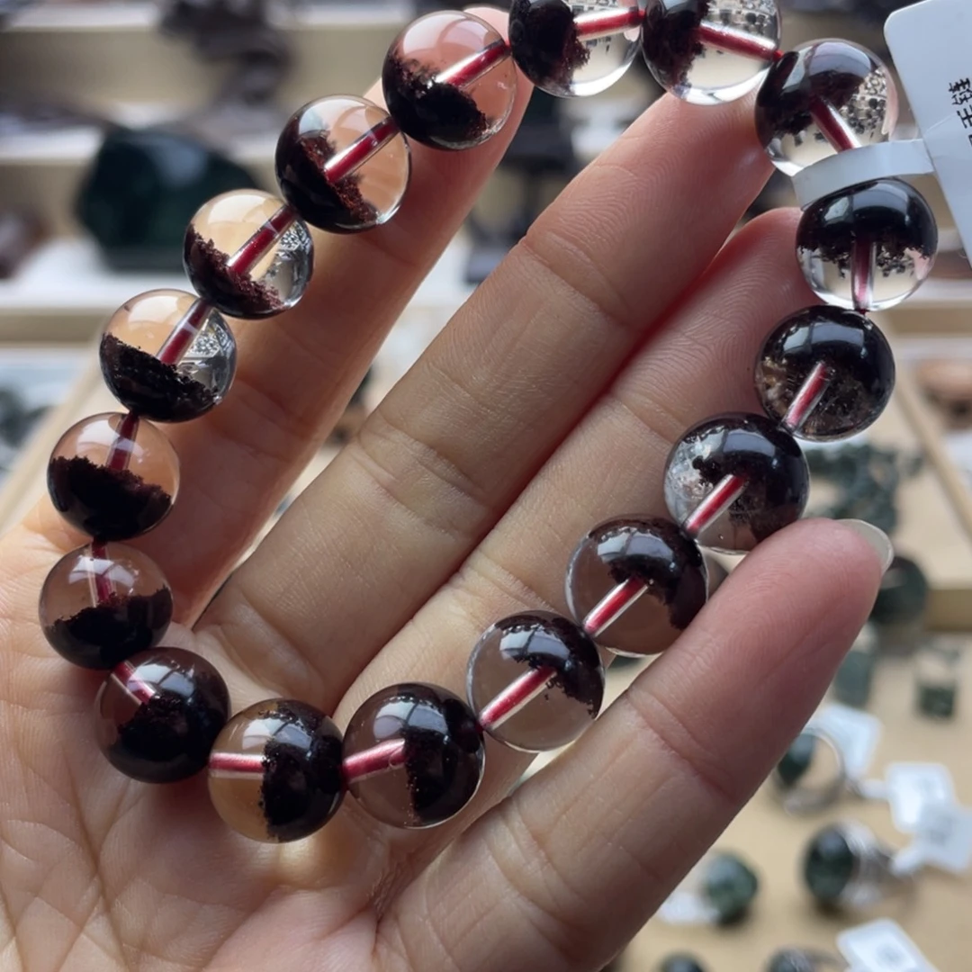 手链水晶未镶嵌红幽灵聚宝盆手串