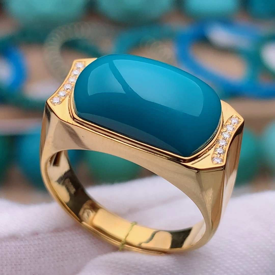 18K金镶嵌绿松石珠宝奇石