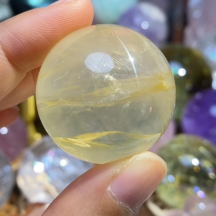 石材星光黄胶花水晶