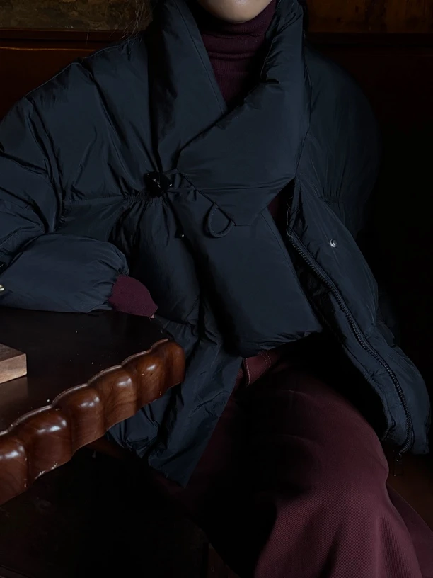 SHS【2024】韩版围巾款纯色百搭短款90白鸭róng保暖