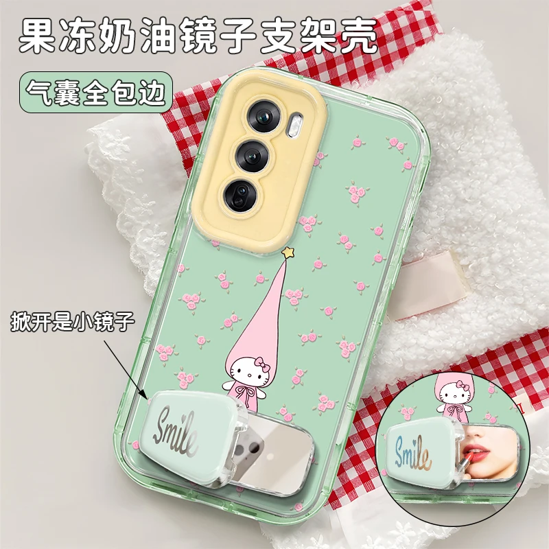 绿色长帽kt猫适用【OPPO】Reno14/Reno13Pro/Reno8Pro/Reno11手机壳