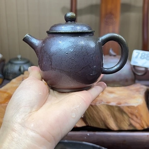 戬谷龙窑坭兴陶柴烧茶壶792