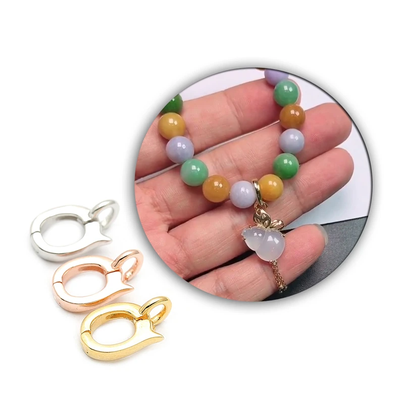 925银银制品 扣珠链扣百搭手链项链接扣头银卡扣DIY配件时尚手工