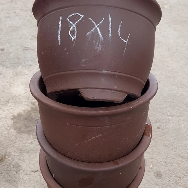 紫砂花盆紫砂处理18口径4个