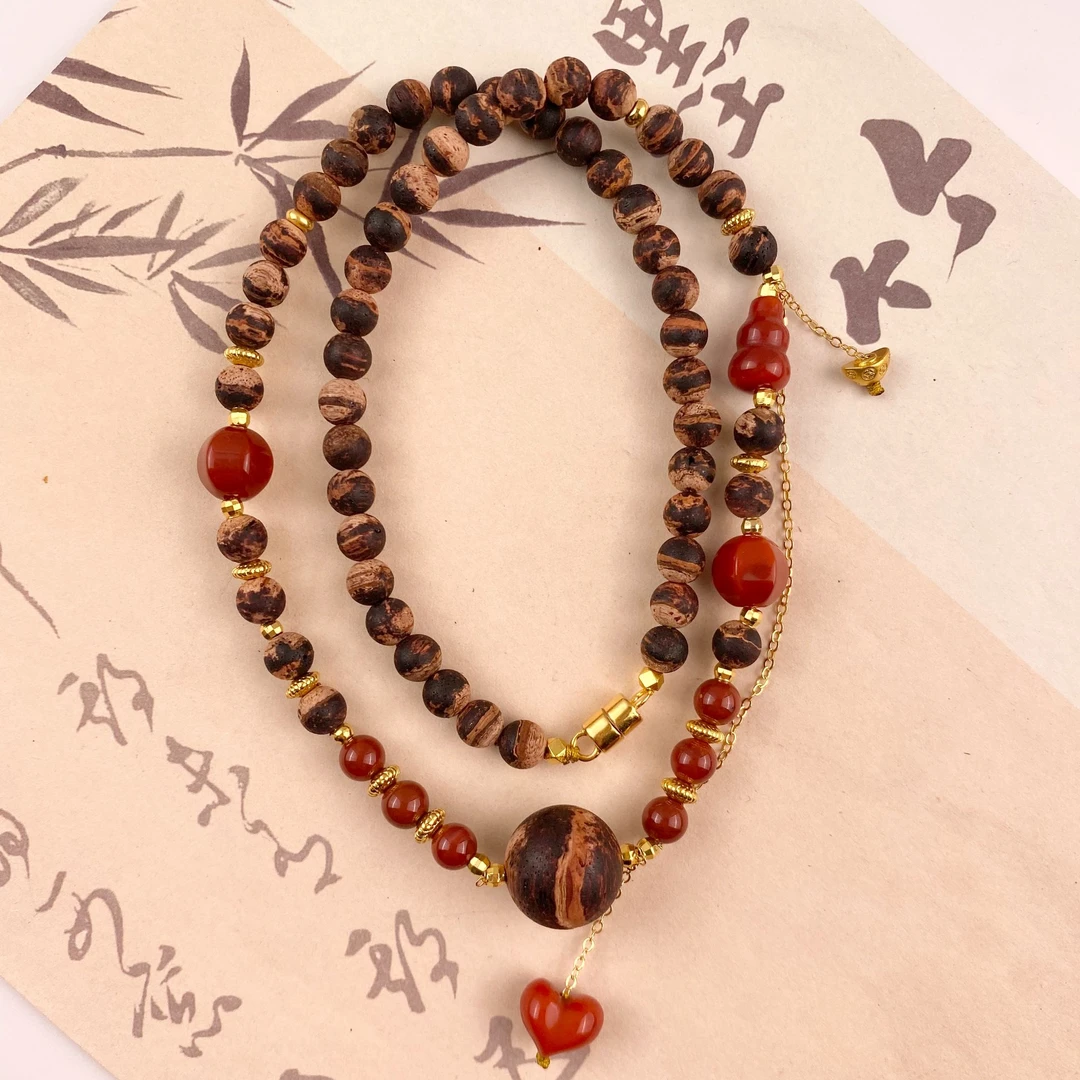 【红昭愿】缅甸降真香黄金甲6mm脖挂链