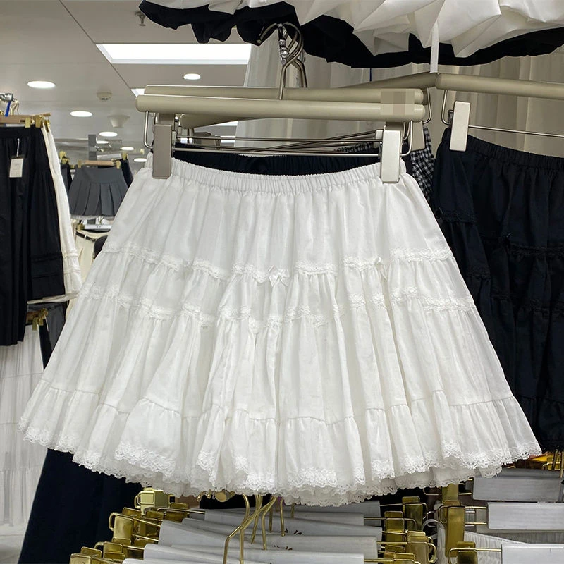 陈大钰 蕾丝白色半身裙女夏季2025新款纯欲减龄甜美蛋糕裙A字短裙