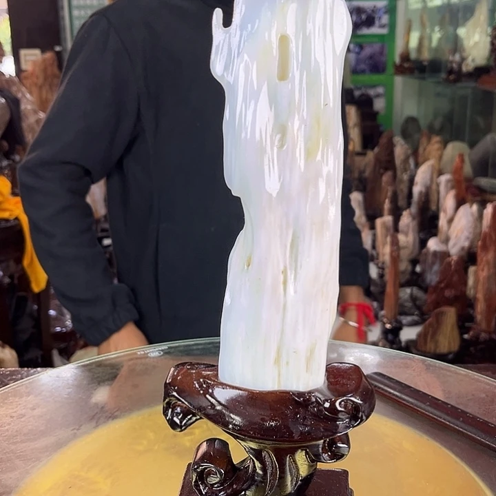 缅甸天然树化玉摆件