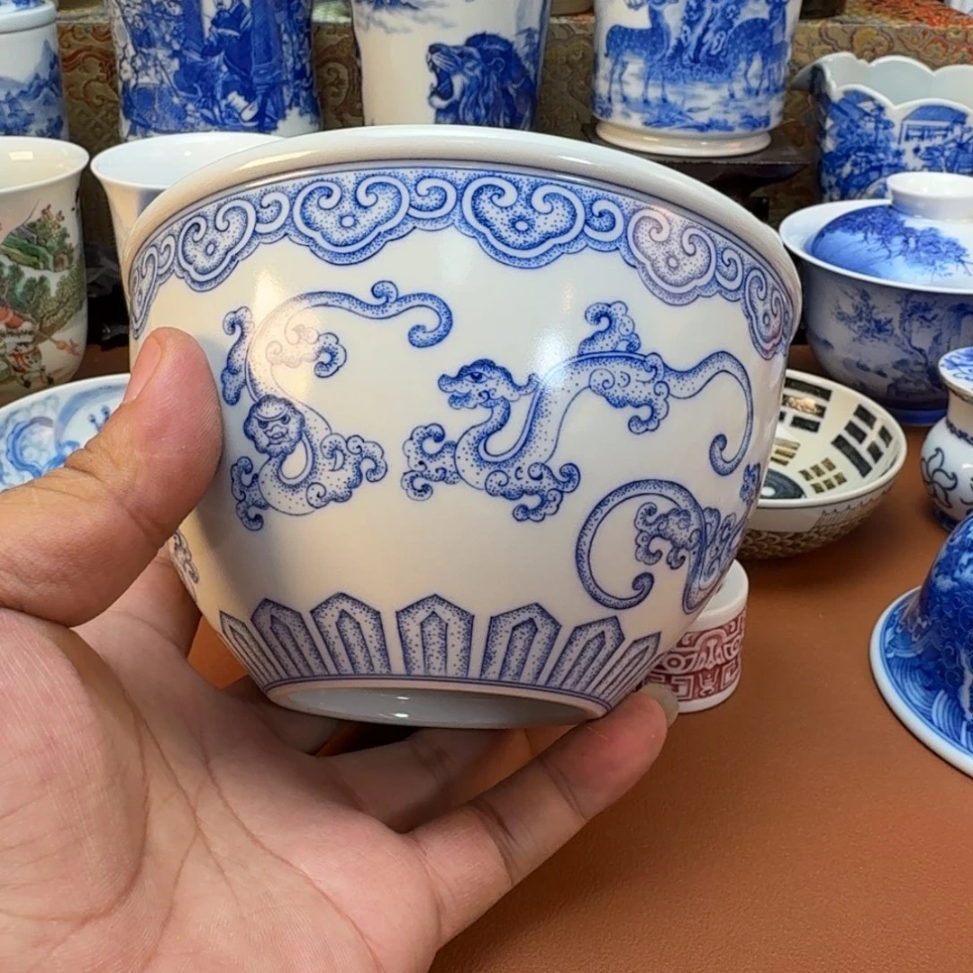 千***然陶杯子景德镇全手工手绘陶瓷