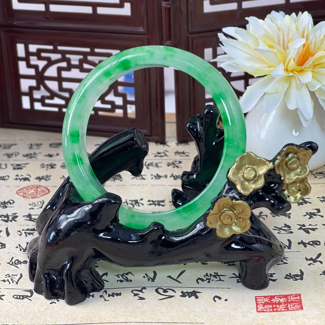 101青海产地独龙翠飘花手镯(拍下可以联系客服截图看细节）