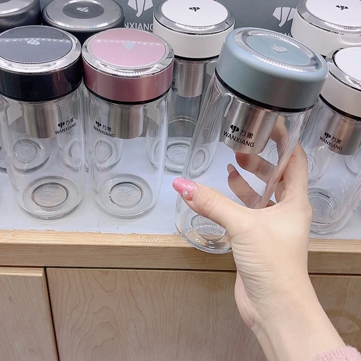 万象品牌单层玻璃杯U391490蓝