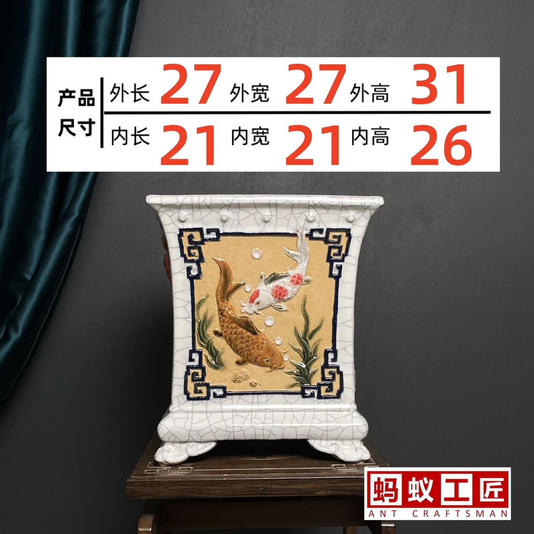 高品质发财树花盆客厅装饰陶瓷花盆手工厚实花盆盆景园林绿植花盆