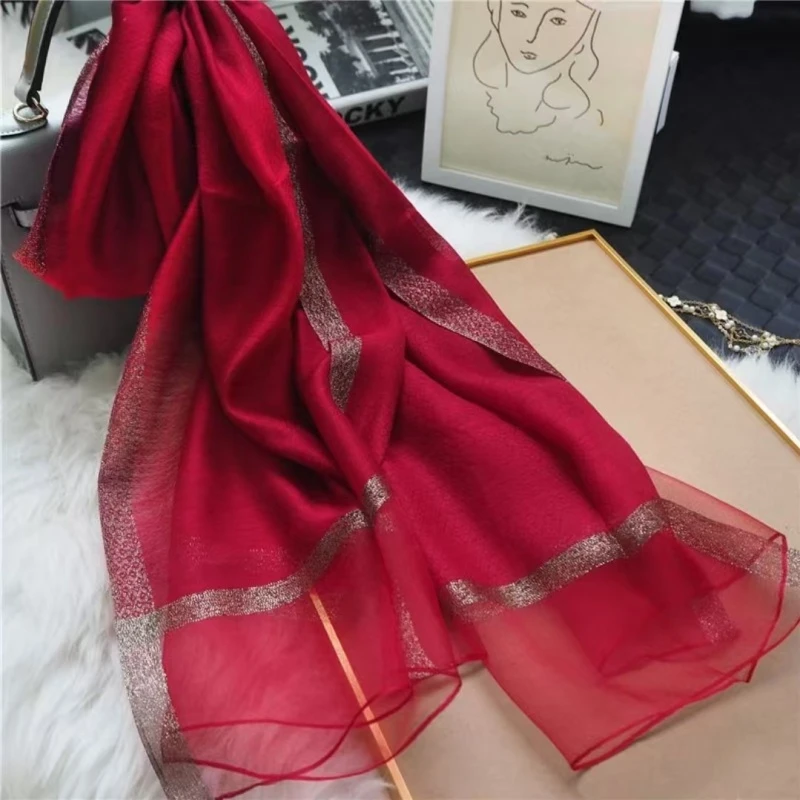 Y008大红【光板羊毛】70*180桑蚕丝羊毛简约女士丝巾