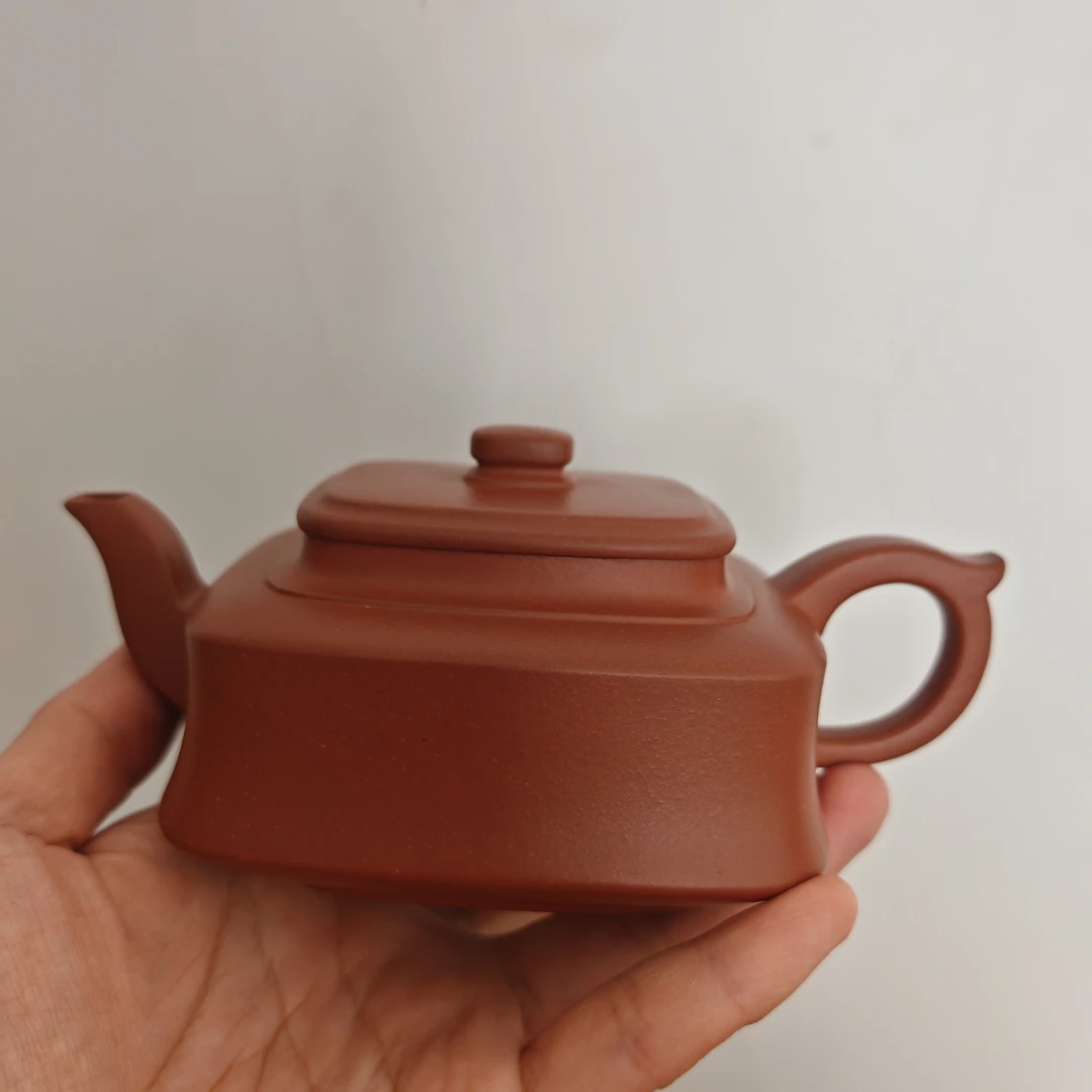 四方周盘紫砂壶茶具纯手工红皮龙260c全手工方器泥壶