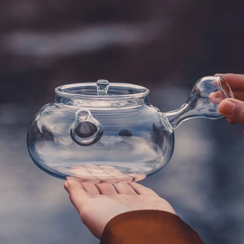 玻璃侧把壶耐高温花茶壶过滤泡茶壶防爆侧把明火空气灯花草烧水壶