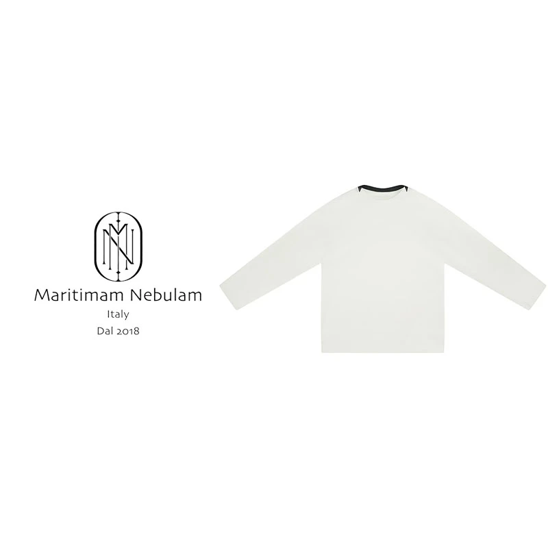 MN"早秋系列"假两件长袖T恤下摆幢边开叉SZ1121