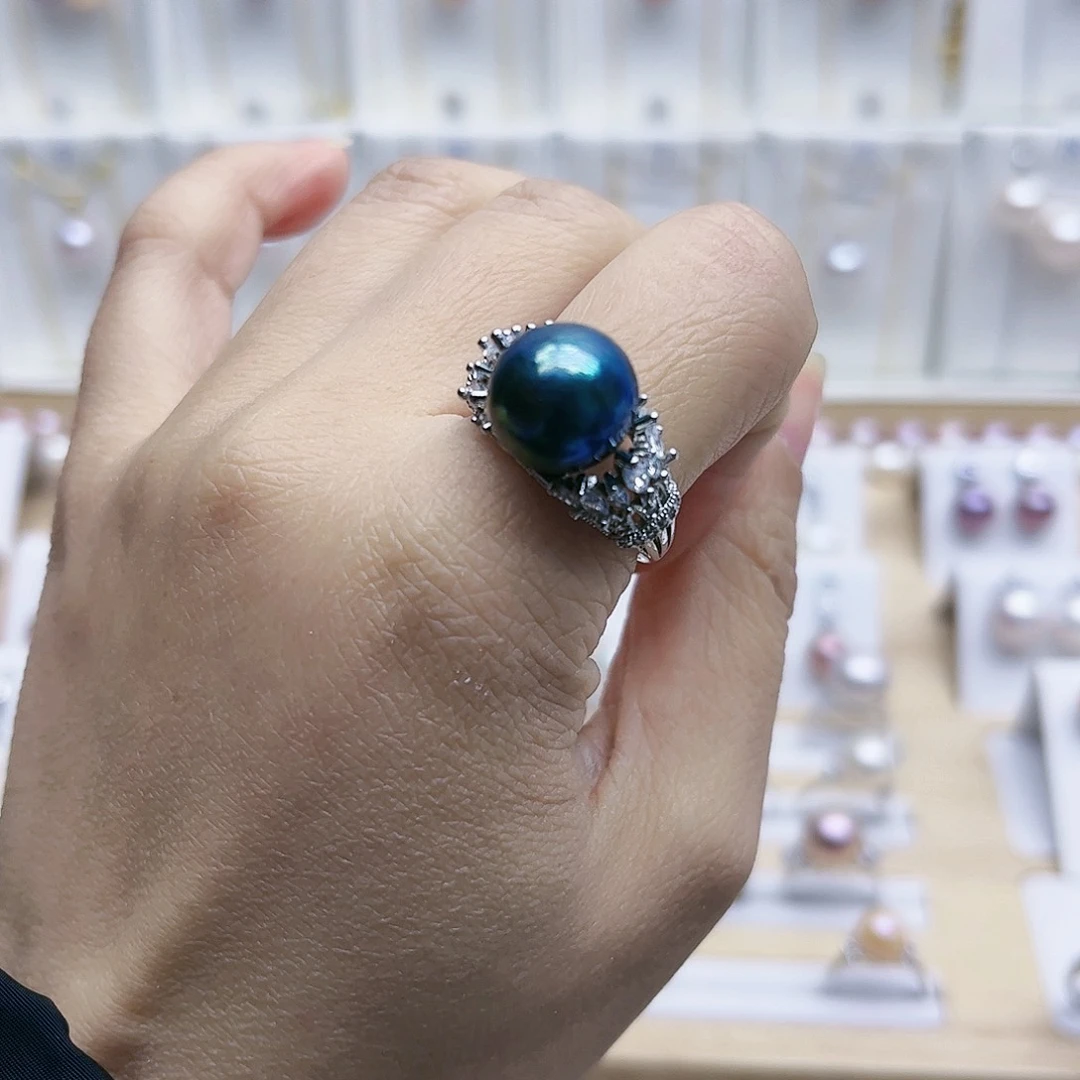 淡水珍珠戒指合金