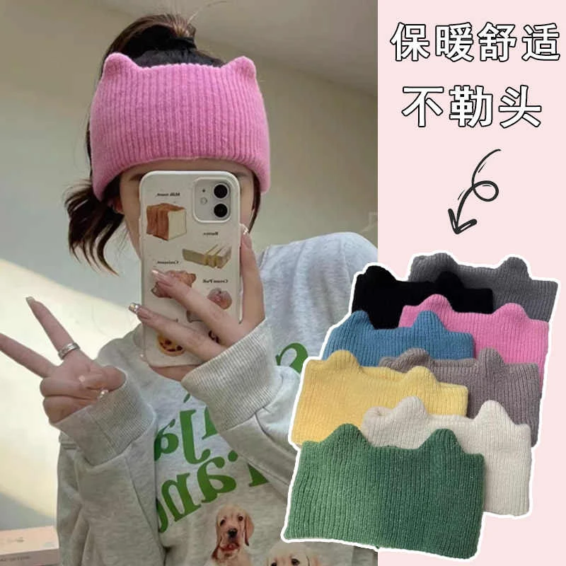 路心梦孕妇产后坐月子帽产后防风保暖护额头时尚网红针织弹力发带
