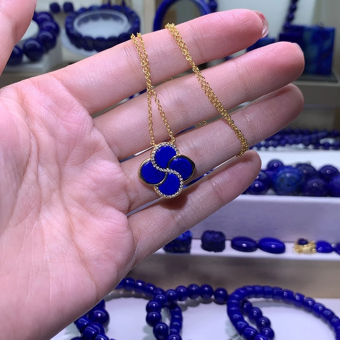 青金石合金天然原矿项链