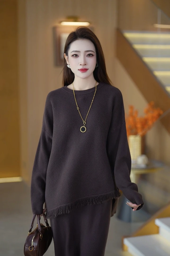 【娜娜】01-100女装新款针织显瘦白色气质减龄设计感温柔女