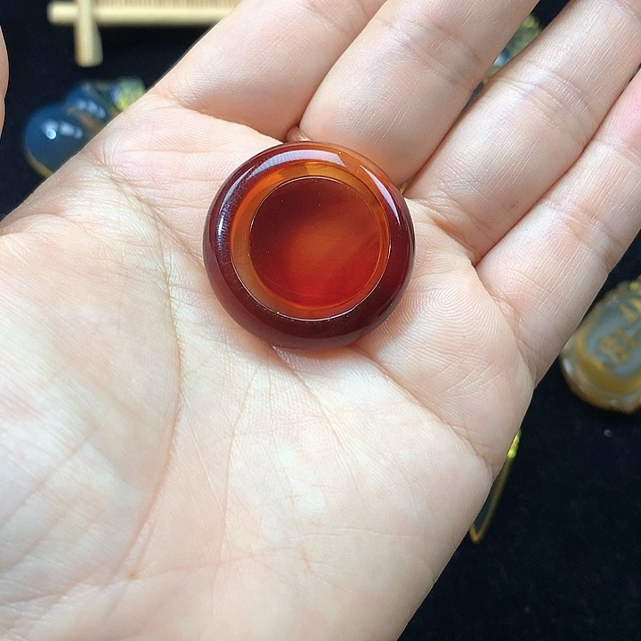 琥珀未镶嵌手串血珀戒圈尺寸21.8