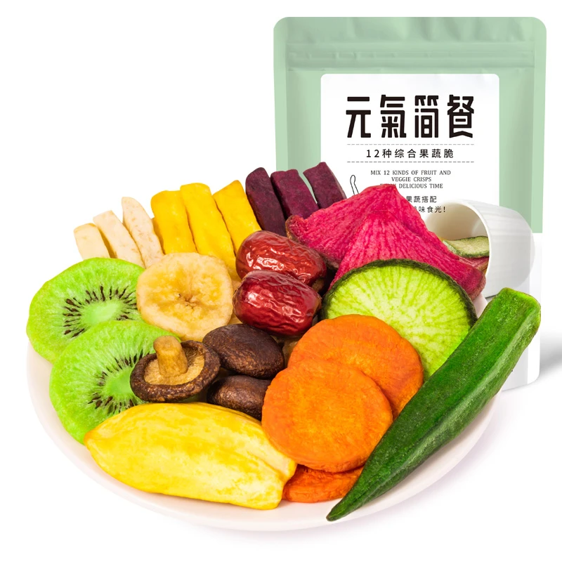 【D】12种综合果蔬脆袋装脱水水果蔬菜干混合装休闲零食果蔬干108g