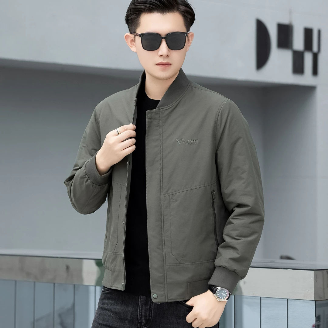 【90白鸭绒】冬季男士时尚棒球领轻薄款休闲羽绒服（8621）