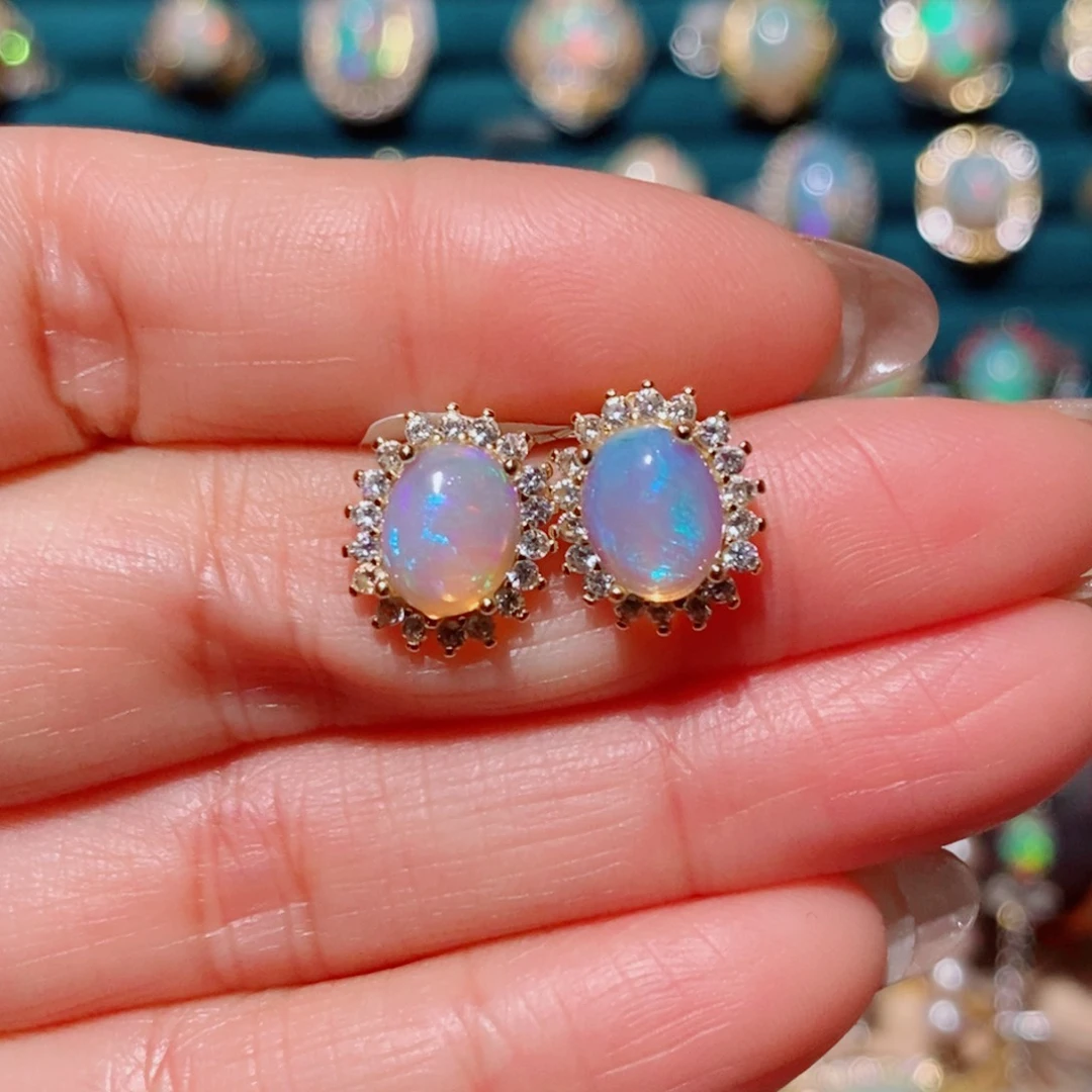 欧泊欧泊耳饰银S925镶嵌