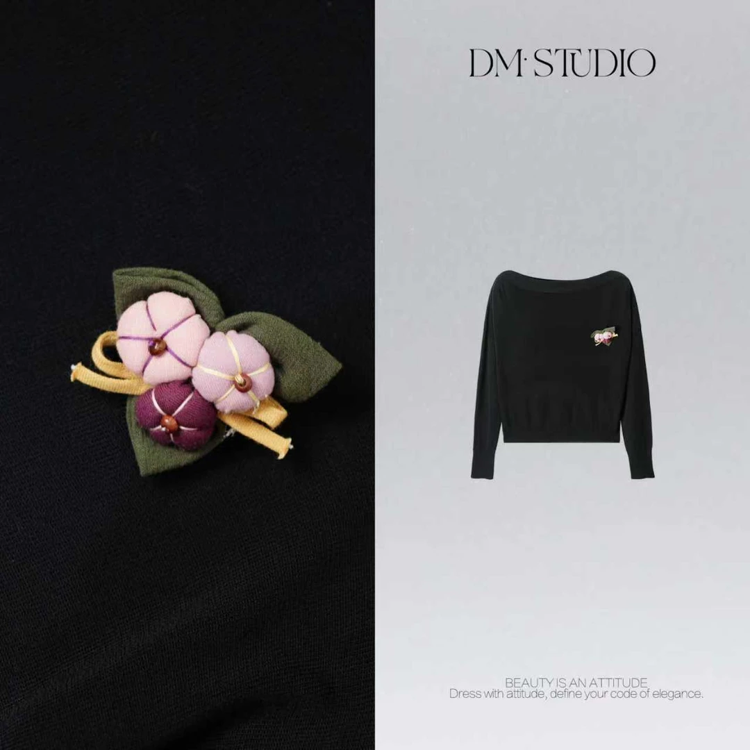 DEDM•STUDIO/早秋减龄气质精致感百搭针织衫毛衣2508ZZS/A59018