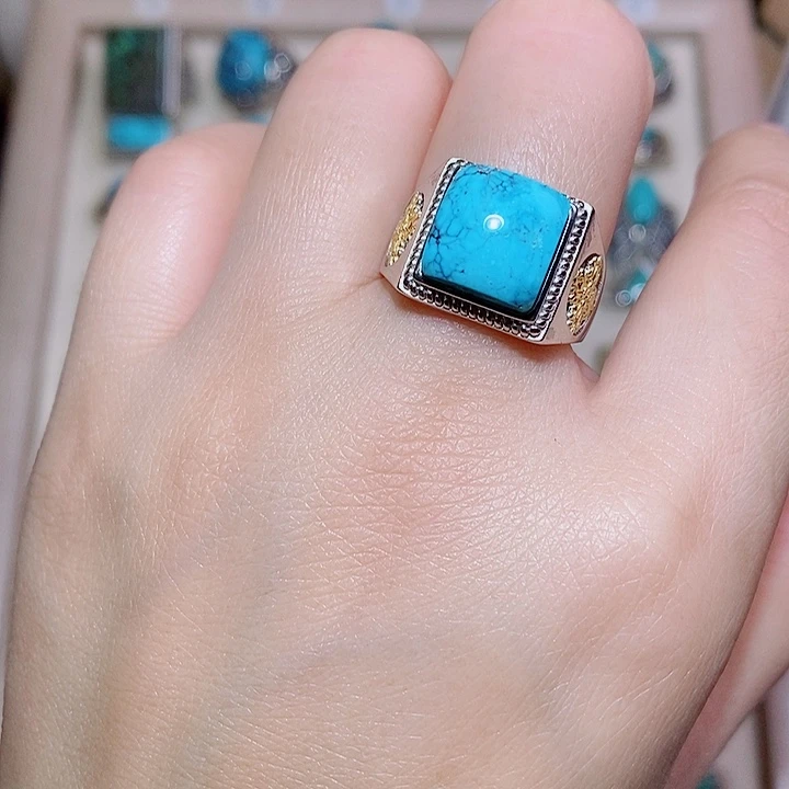 绿松石银S925镶嵌挂件