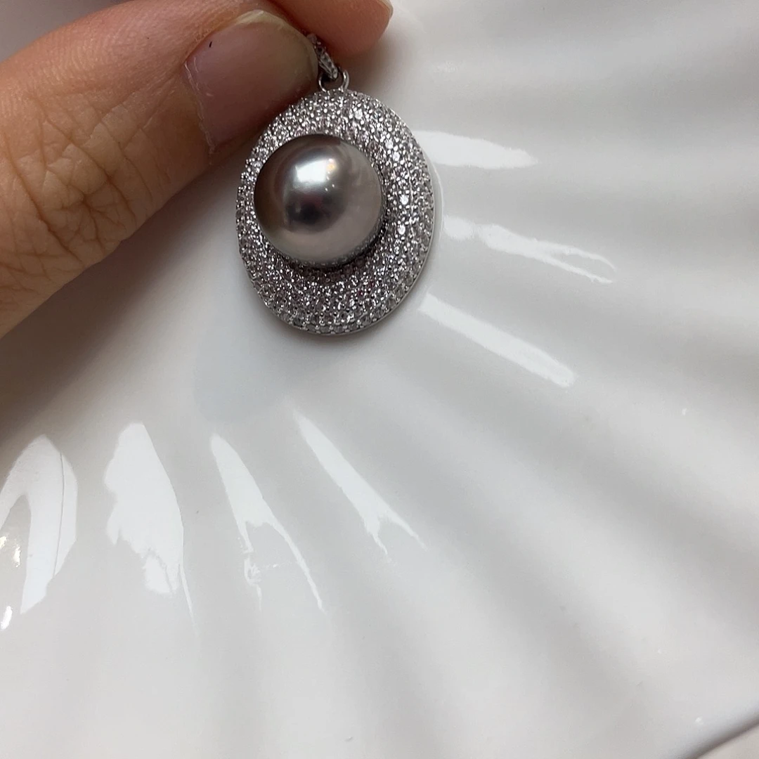 海水珍珠吊坠(不含链)银S925镶嵌