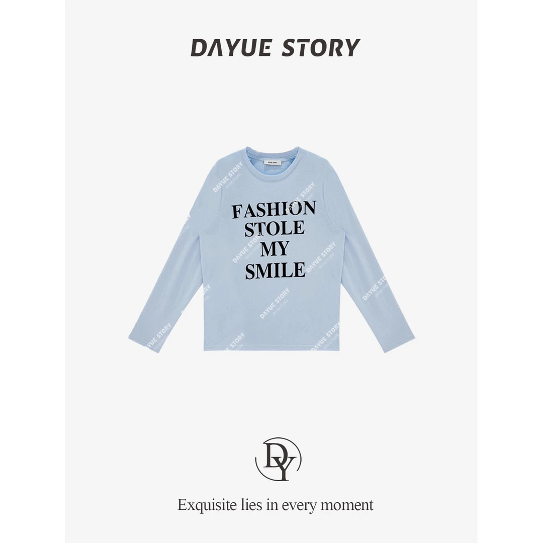 DAYUE【夏时光】拒绝约束~夏天这样穿防晒不热！时尚百搭长袖字母T恤